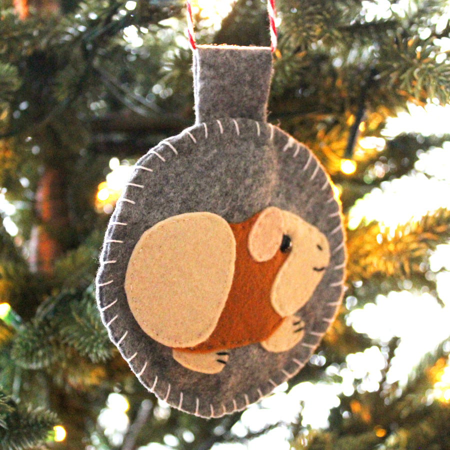 Felt Guinea Pig Cream & Caramel Decoration