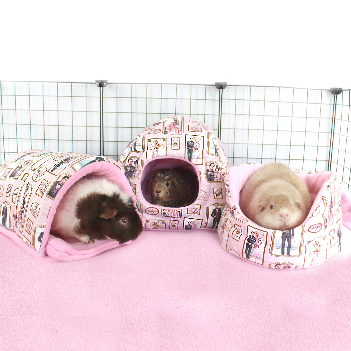 Pink Art Deco Guinea Pig Accessory Bundle