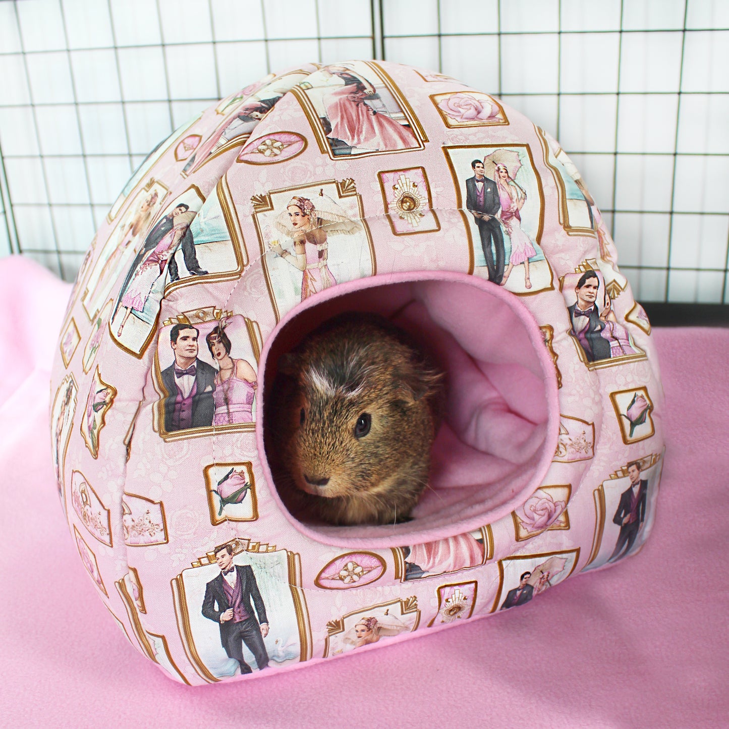 Pink Art Deco Hidey House for Guinea Pigs