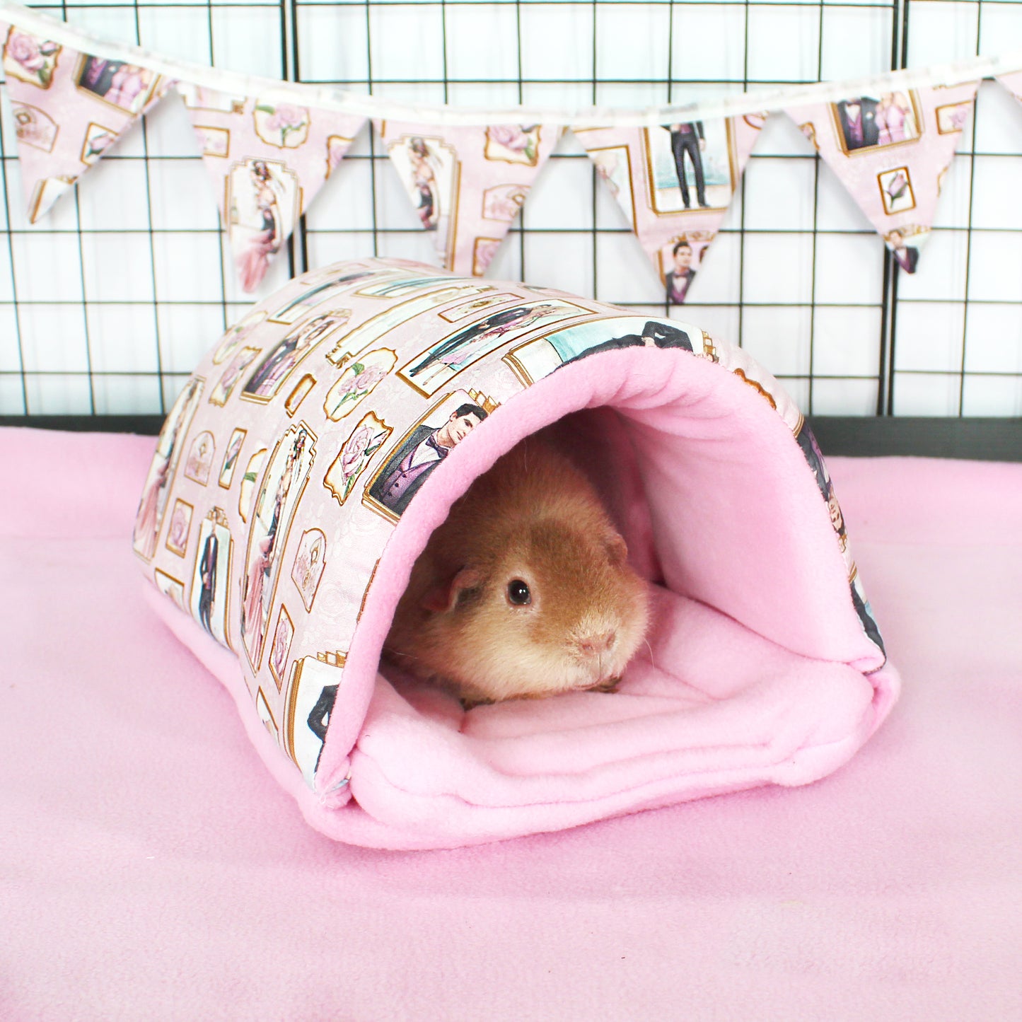Pink Art Dec Squish Tunnel for Guinea Pigs