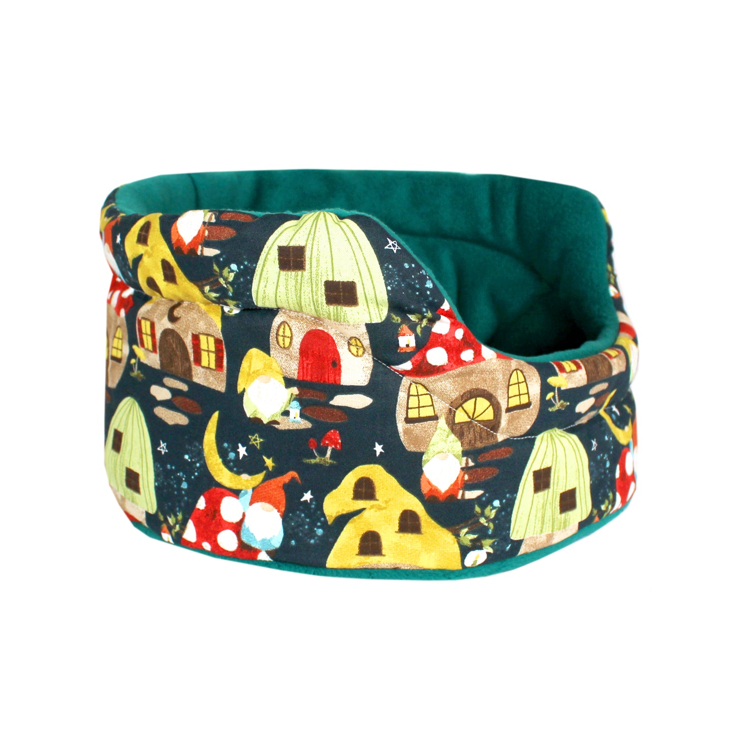 Gnome And Mushroom Town - Guinea Pig Accessory Set, front view of the cuddle cup bed for guinea pigs