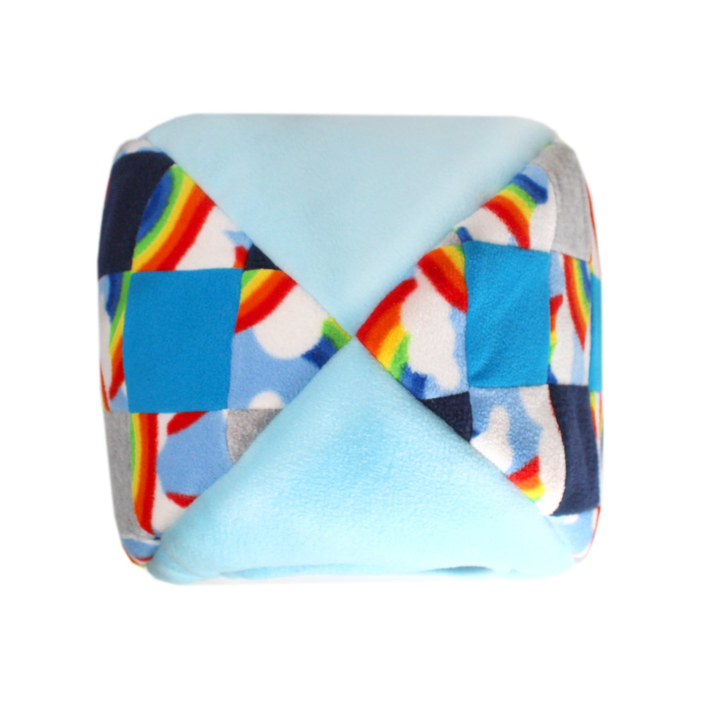 Patchwork Blue Rainbow Guinea Pig Accessory Bundle