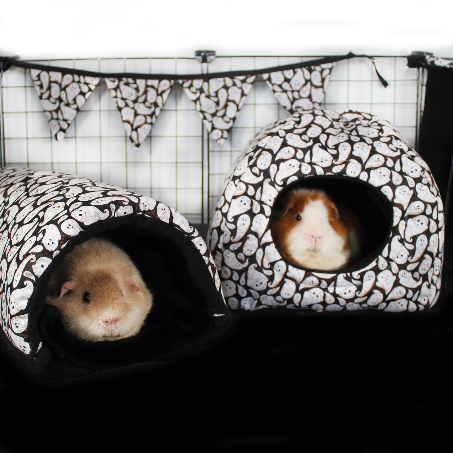 Ghost Guinea Pig Fleece Products, 2 happy guinea pigs inside