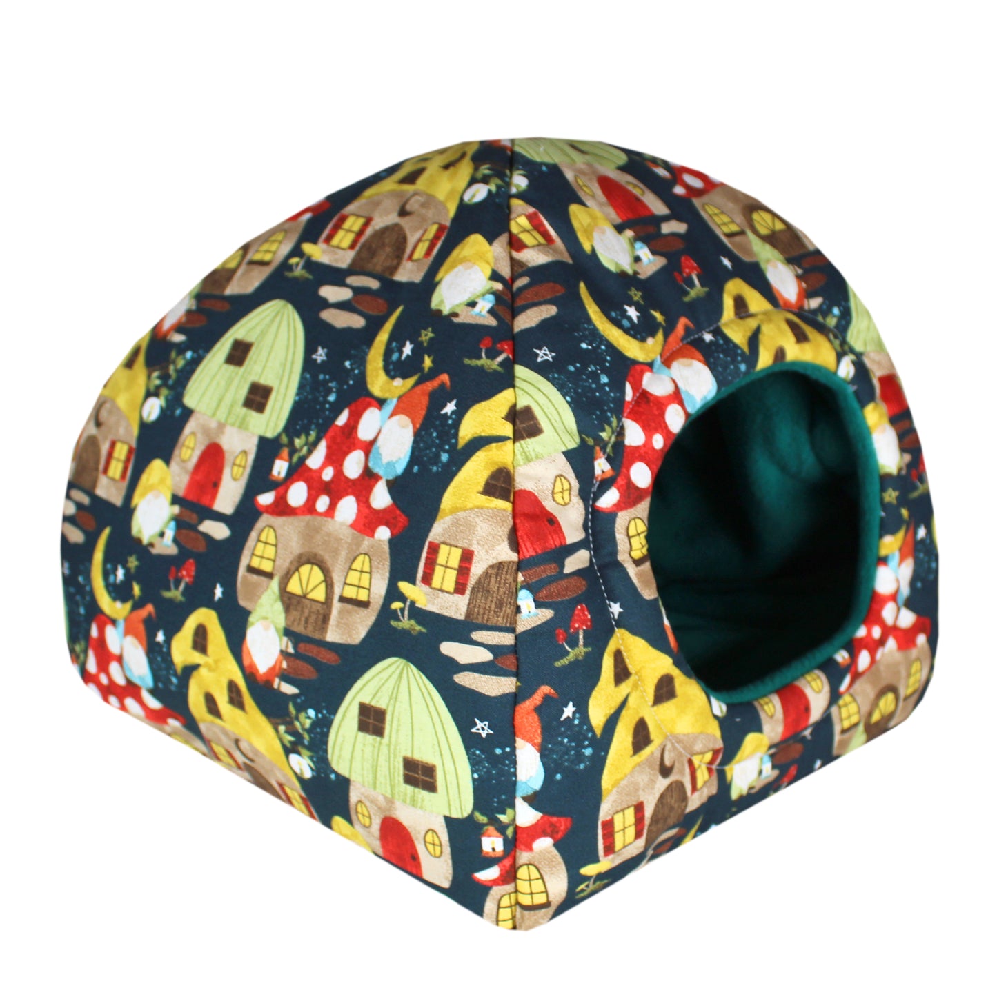 Gnome And Mushroom Town - Guinea Pig Accessory Set, front side view of the hidey hut for guinea pigs