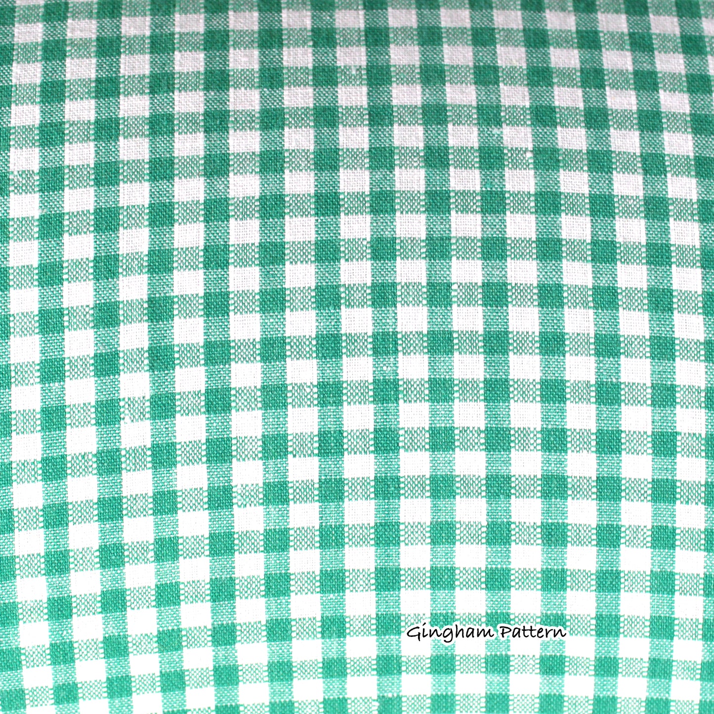 Green Gingham Guinea Pig Squish Tunnel, close up of the green gingham cotton fabric
