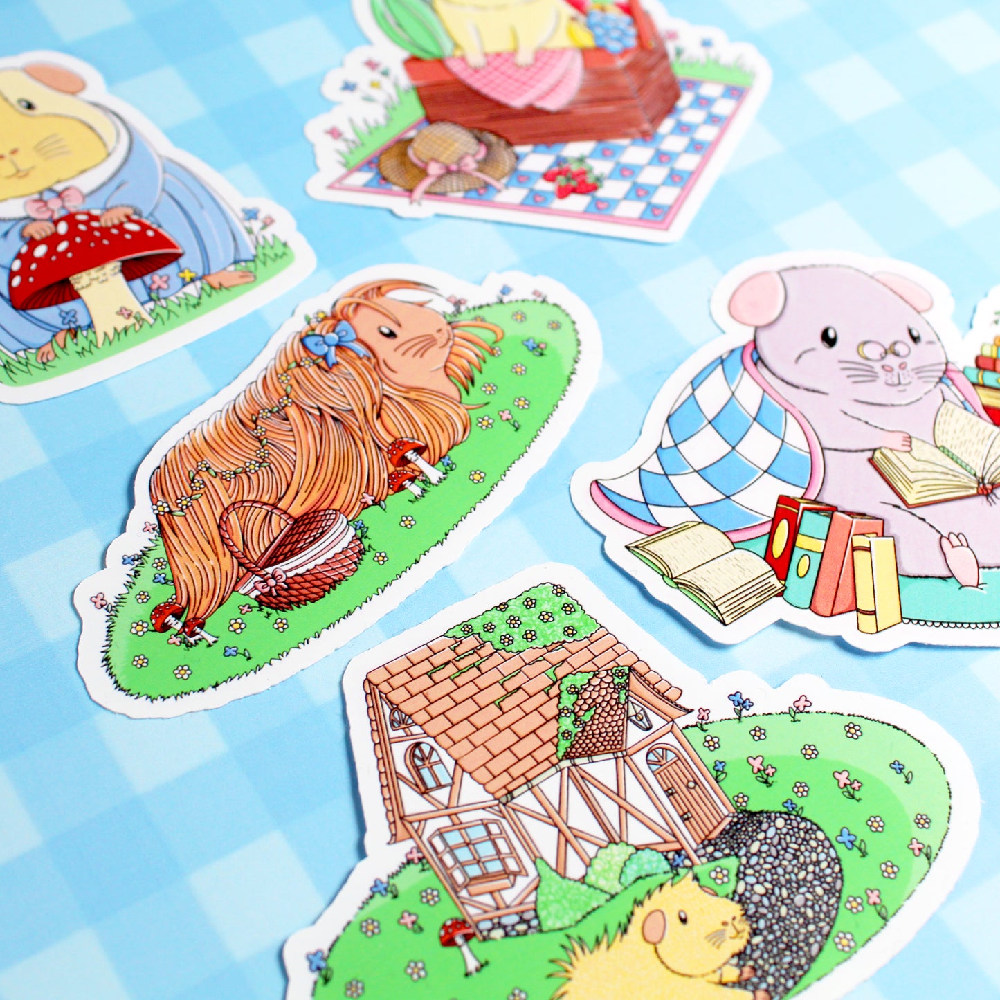 Small Cottagecore Guinea Pig Sticker Pack