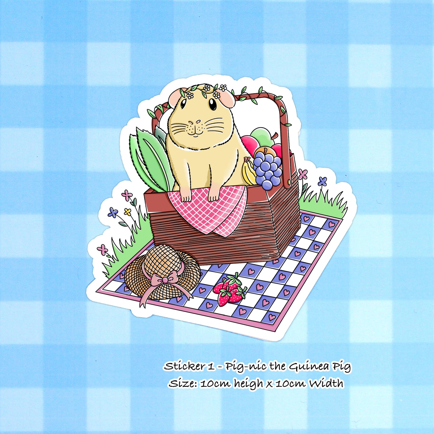 Small Cottagecore Guinea Pig Sticker Pack