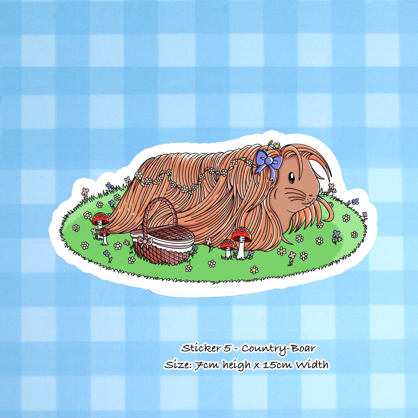 Small Cottagecore Guinea Pig Sticker Pack