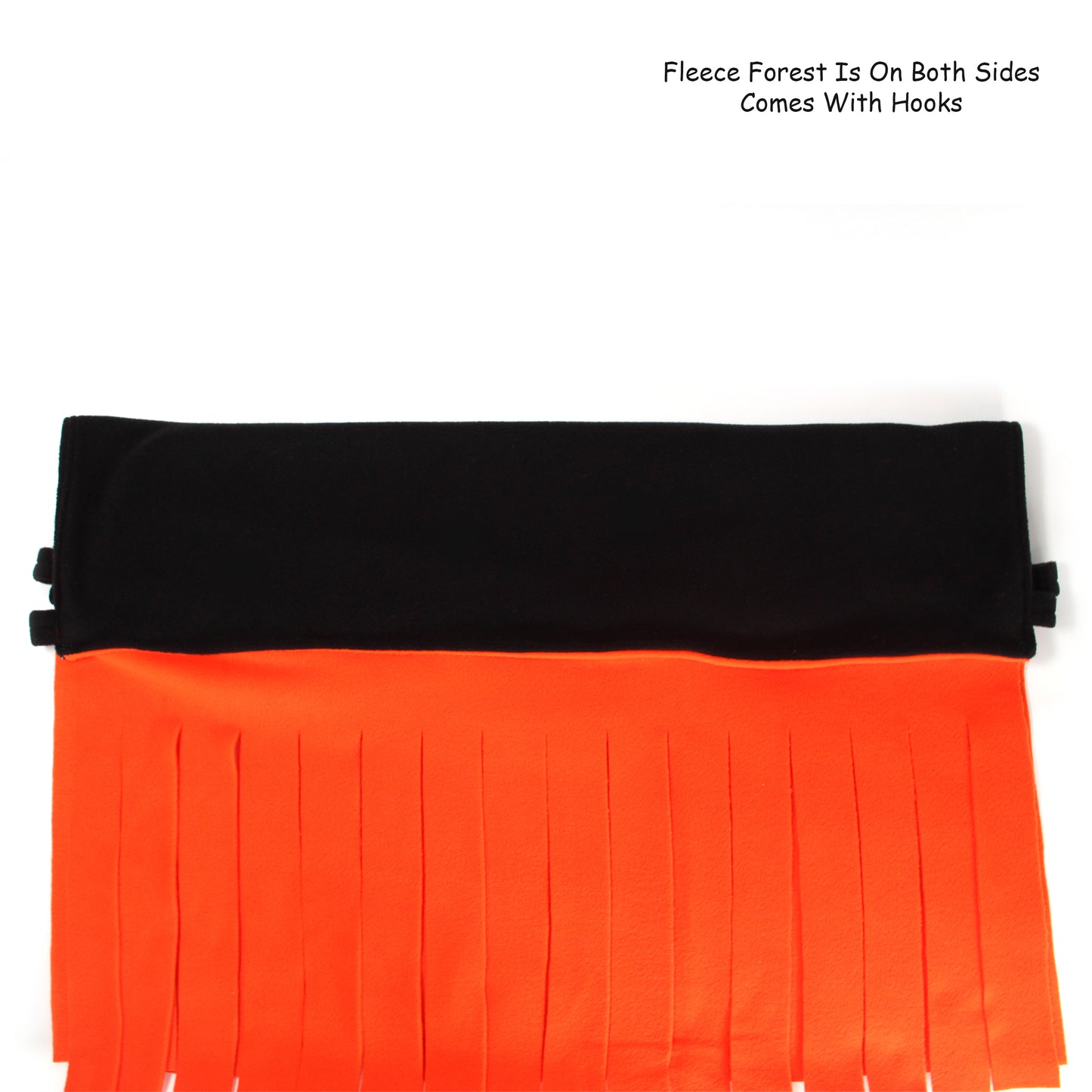 Orange and Black Large Fleece Forest, showing the black top and the orange fleece curtains of the curtain hammock
