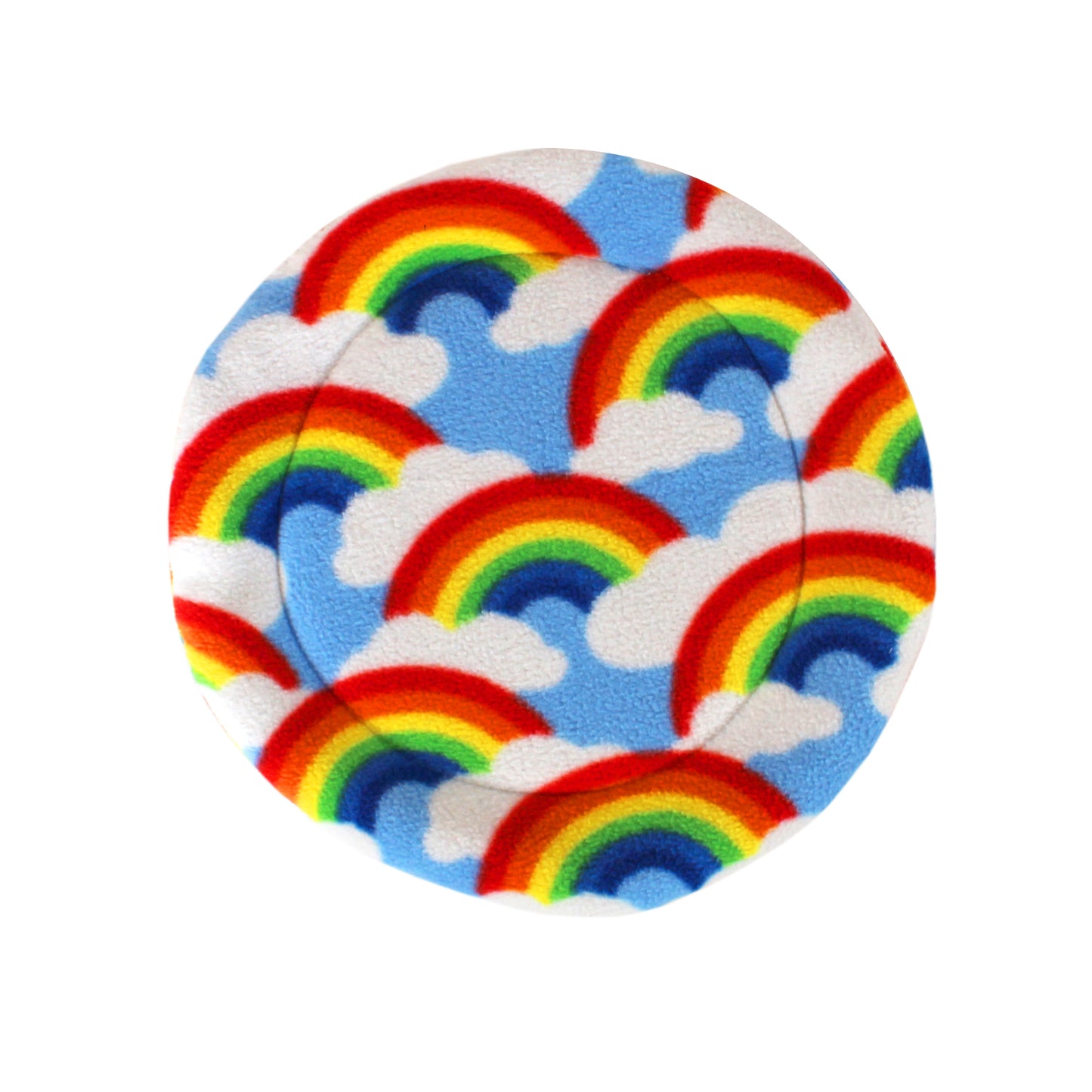 Pair Of Rainbow Round Pee Pads, single view of the wee wee pad for guinea pigs