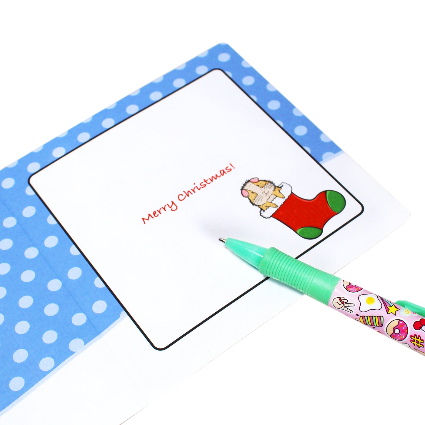 Guinea Pig In Christmas Stocking Greetings Card