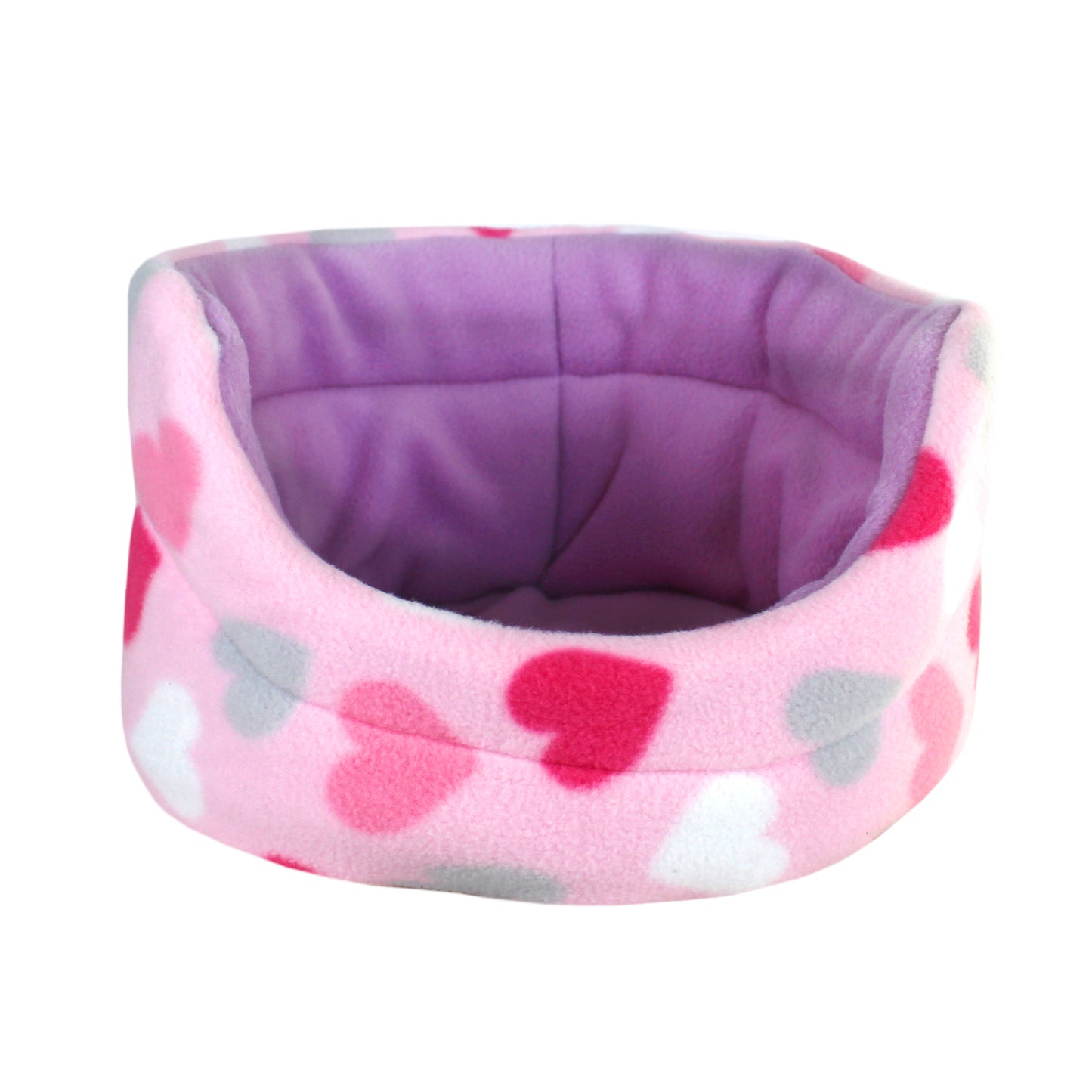 Pastel Hearts Guinea Pig Accessory Set, front view of the cuddle cup empty
