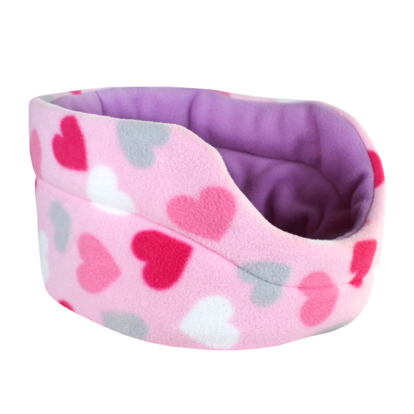 Pastel Hearts Guinea Pig Accessory Set, side view of the guinea pig bed