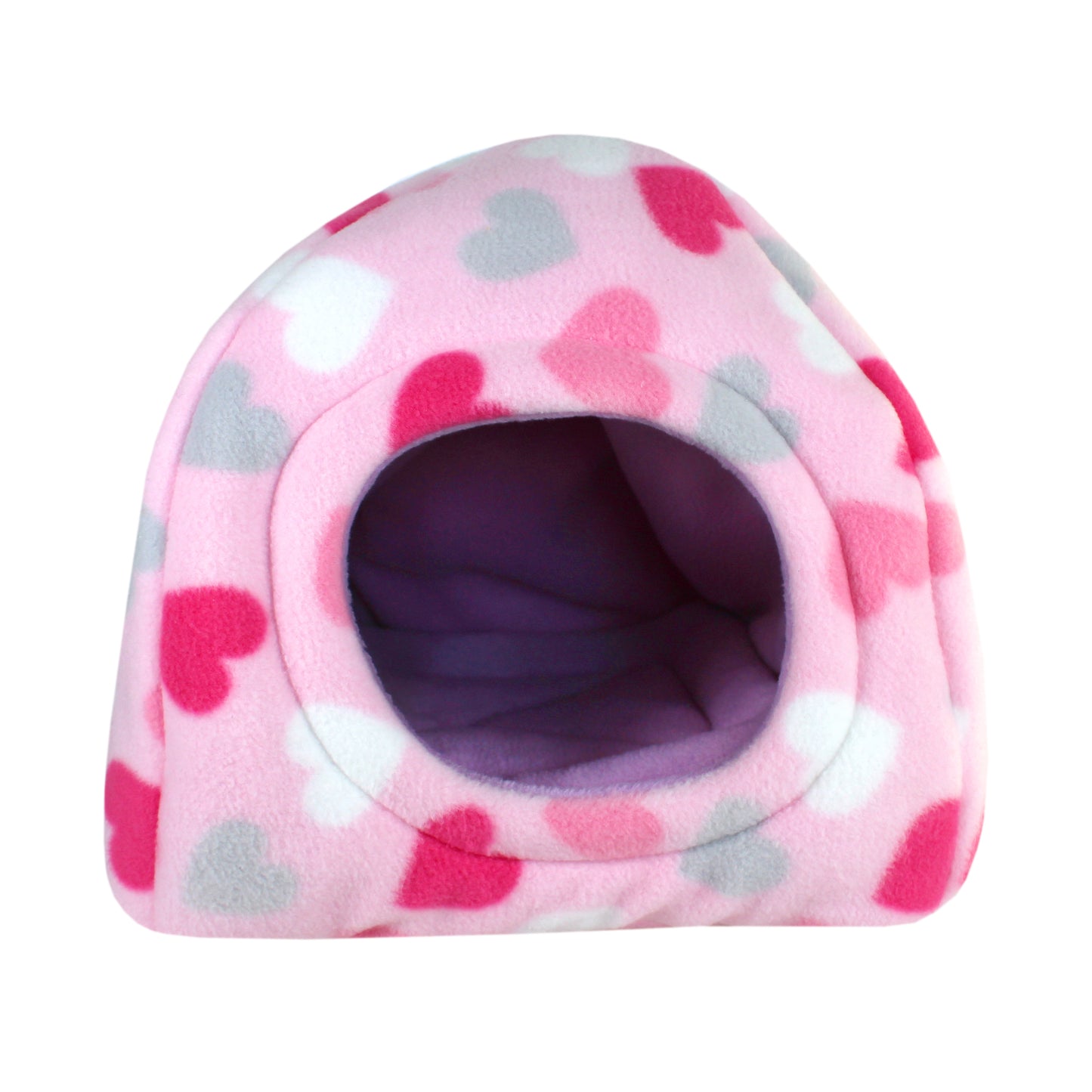 Pastel Hearts Guinea Pig Accessory Set, front view of the hidey hut