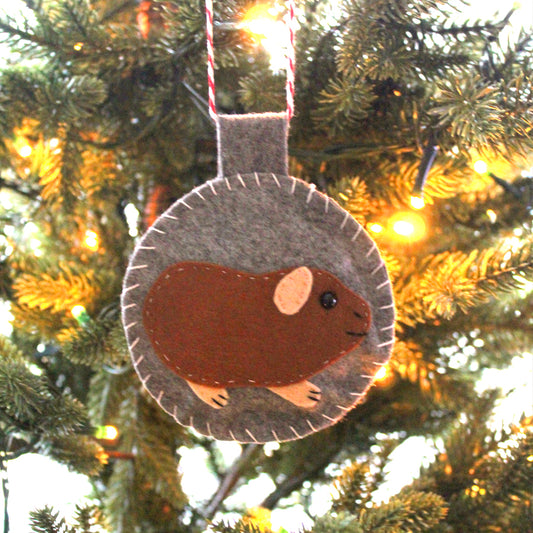 Felt Brown Guinea Pig Decoration