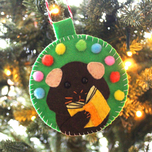 Brown Guinea Pig Bookish Felt Decoration