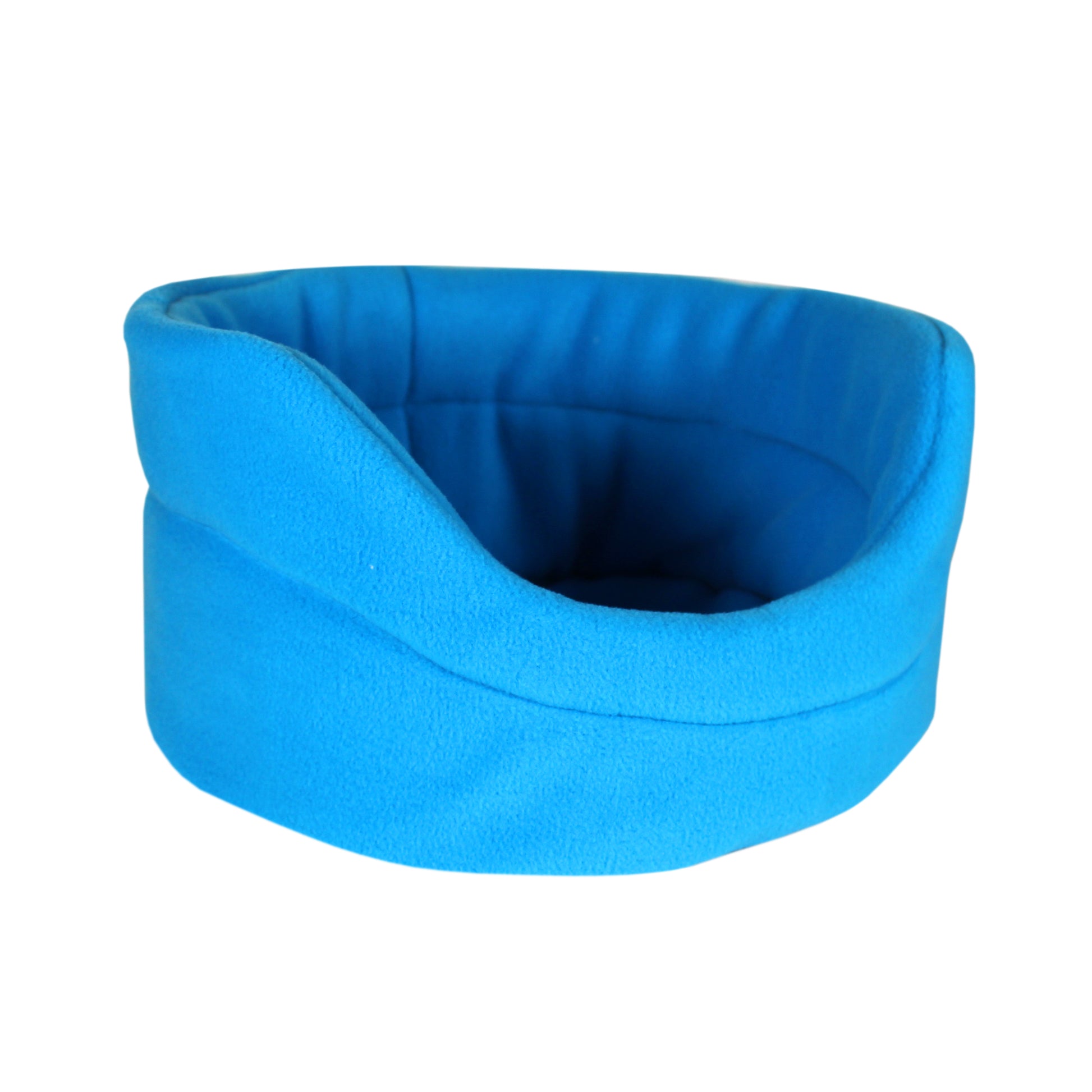 Rich Blue Guinea Pig Bed, side view of the cuddle cup for guinea pigs showing the rich blue colour