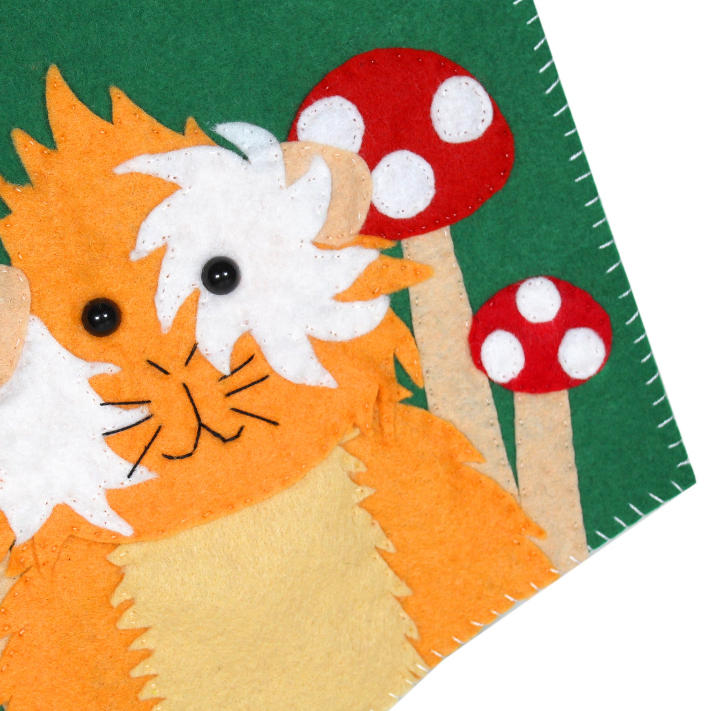 Felt Abyssinian Guinea Pig & Mushroom Wall Flag