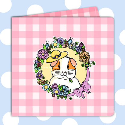 Floral Guinea Pig Greetings Card