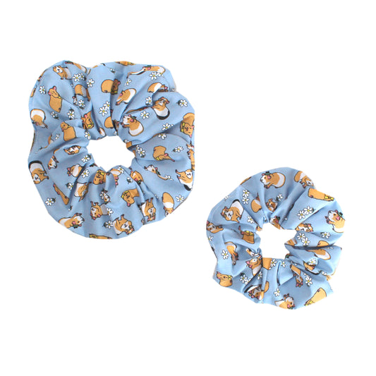 Baby Blue Guinea Pig Hair Scrunchie - Large Or Regular Scrunchie