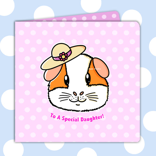 Guinea Pig Themed Daughter Birthday Card