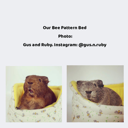 Yellow Bee Pattern Bed for Guinea Pigs