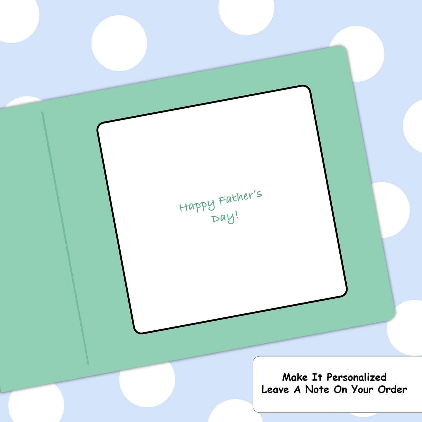 Personalised Guinea Pig Father's Day Card, inside of the guinea pig card showing the space for your personalised message