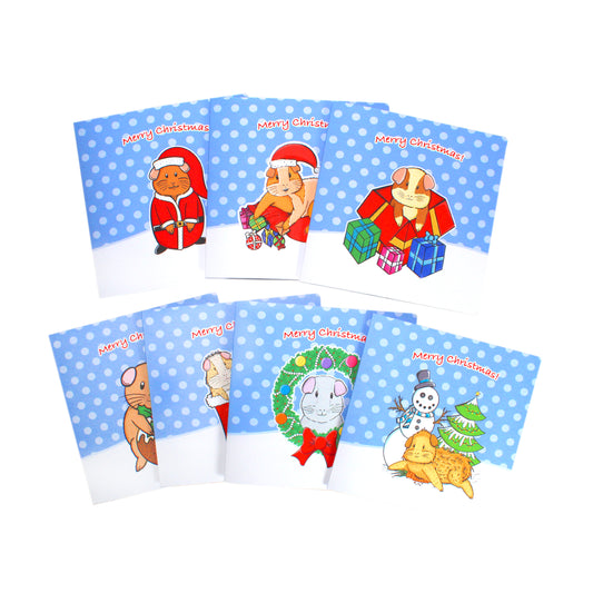 Pack Of 7 Guinea Pig Christmas Cards