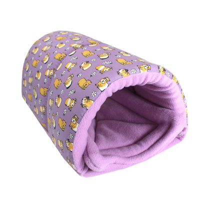 Lilac Guinea Pig Pattern Squish Tunnel, front side view empty