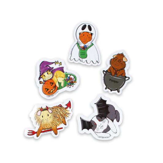 Halloween Guinea Pig Fridge Magnet Set 5