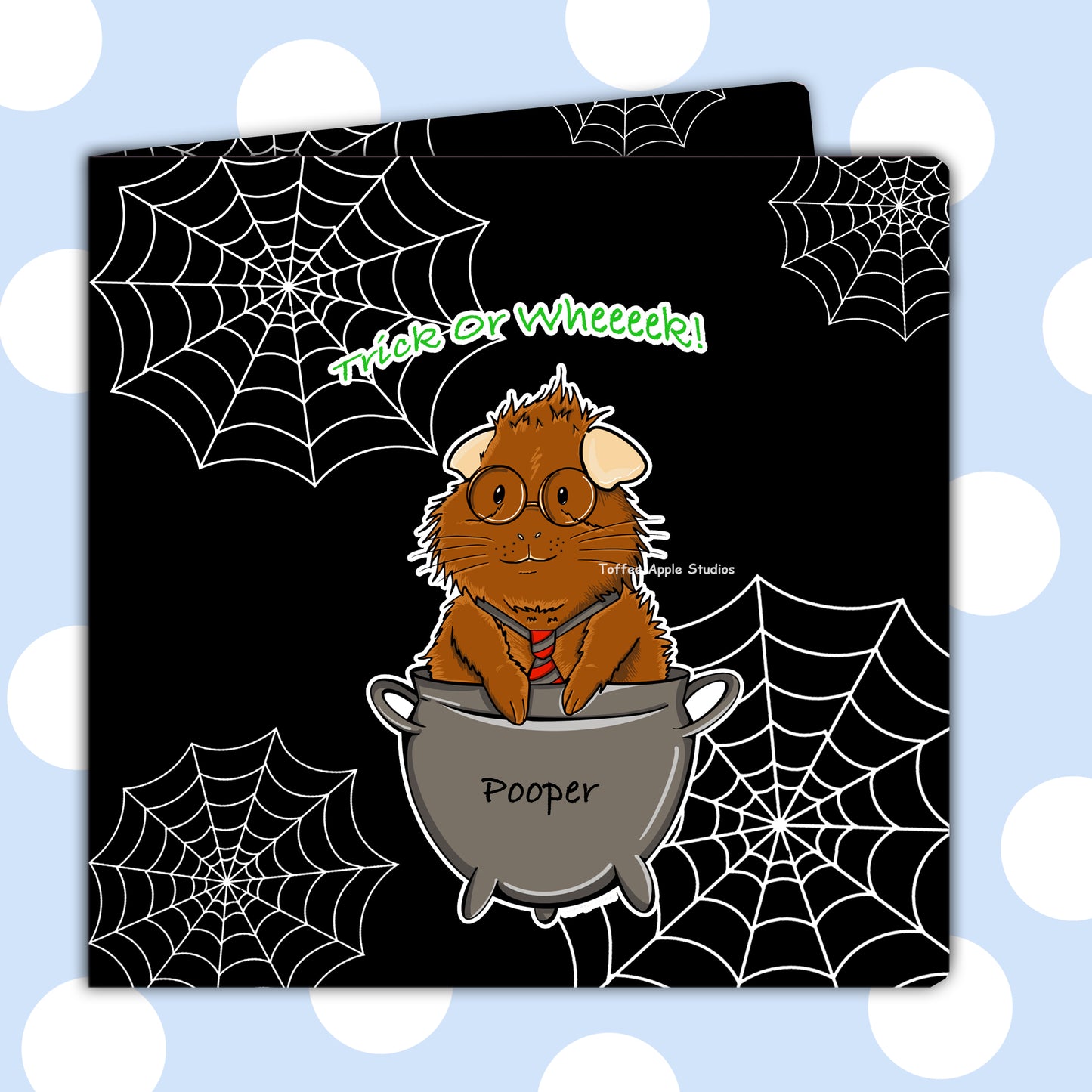 Guinea Pig Wizard Halloween Greetings Card