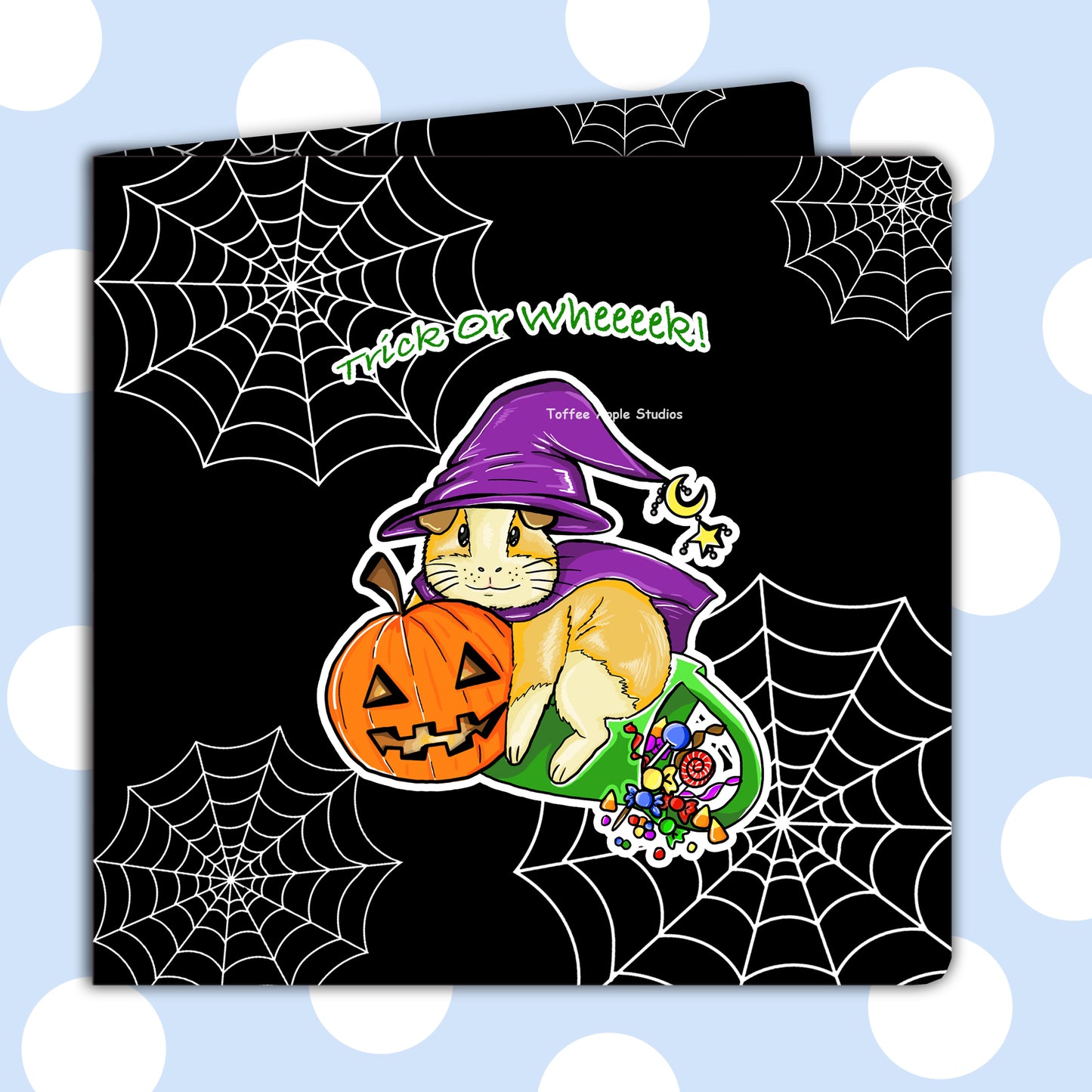 Halloween Guinea Pig Witch Greetings Card