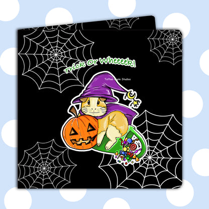 Halloween Guinea Pig Witch Greetings Card