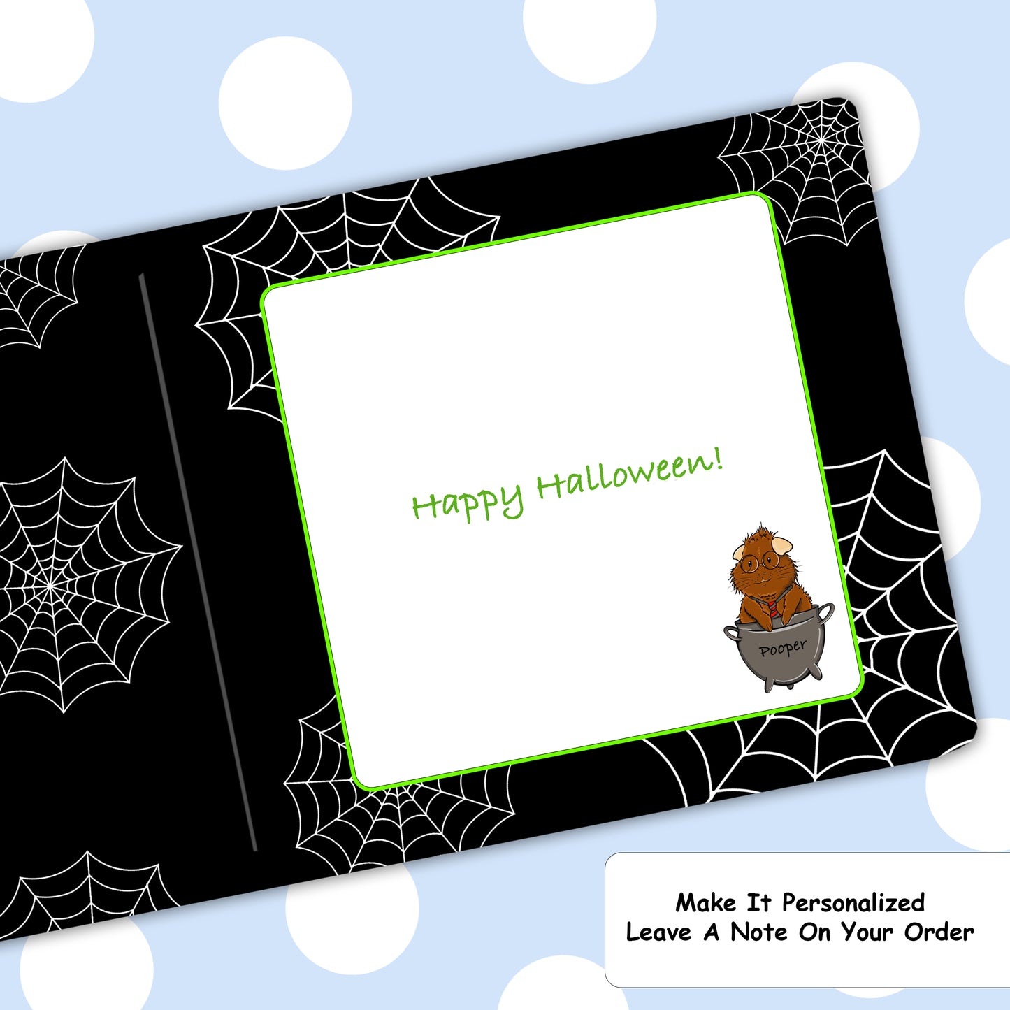 Guinea Pig Wizard Halloween Greetings Card