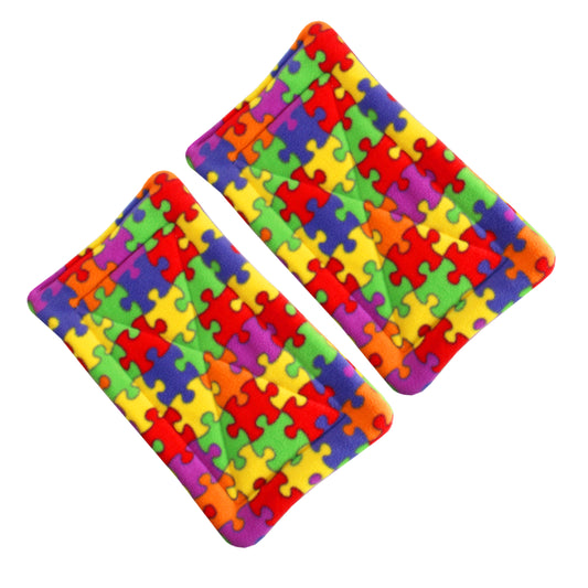 Absorbent Rainbow Jigsaw Fleece Guinea Pig Pee Pad