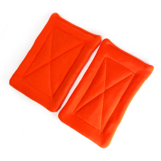 Rectangle Orange Pee Pads for Squish Tunnels, top view of the pair of wee wee pads for guinea pigs