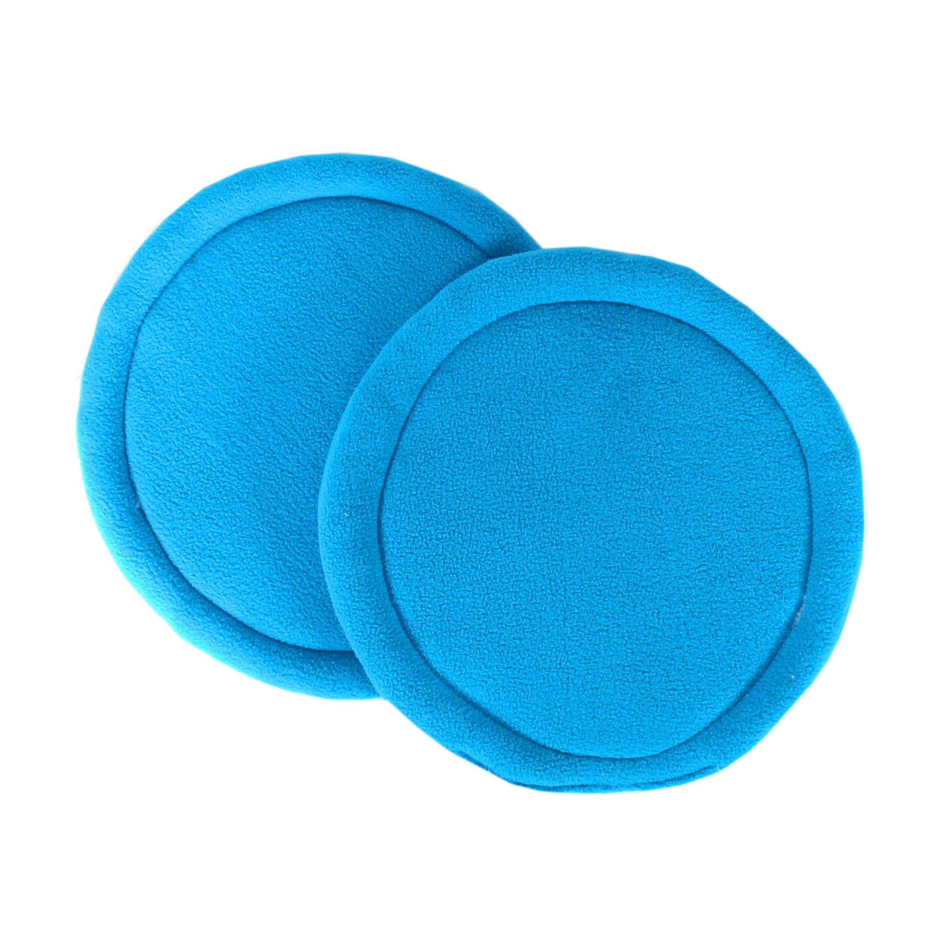 Pair Of Azura Blue Round Pee Pads, top view of the pee pads