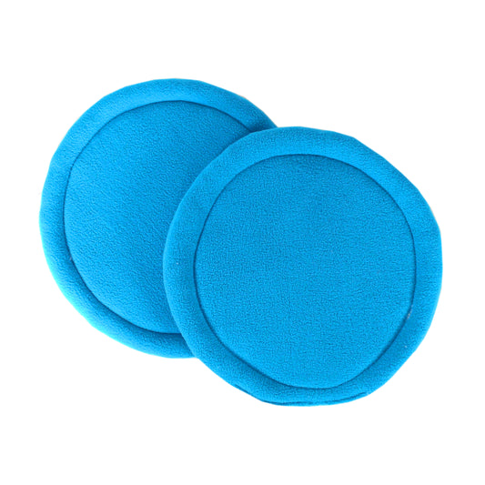 Pair Of Azura Blue Round Pee Pads, top view of the pee pads
