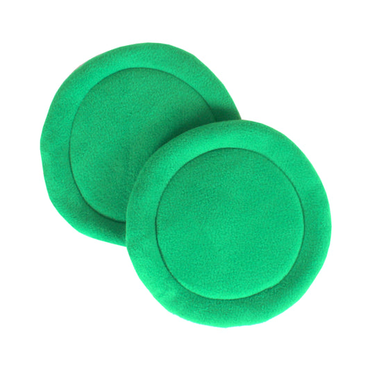 Pair Of Green Round Pee Pads, top view of the wee wee pads