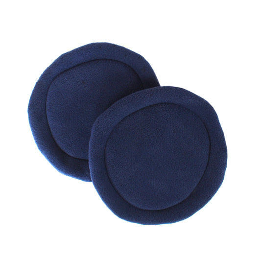 Pair Of Navy Blue Circle Pee Pads, top view of the wee wee pads for guinea pigs
