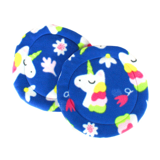 Pair of Unicorn Circle Pee Pads, top view of the pee pads for guinea pigs