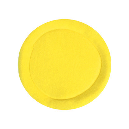 Pair Of Yellow Round Fleece Pee Pads, single view of the guinea pig pee pad