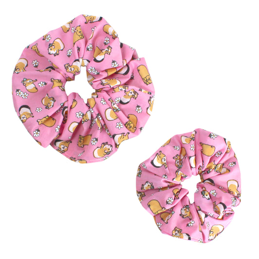 Pink Guinea Pig Hair Scrunchie - Large Or Regular Scrunchie