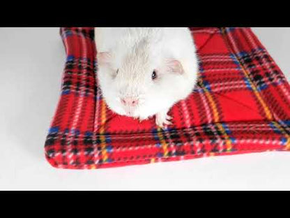 Large Red Tartan Guinea Pig Pee Pad, video showing the guinea pig pee pad in detail