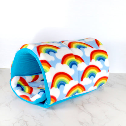 Rainbow Guinea Pig Squish Tunnel, front reversed side view empty