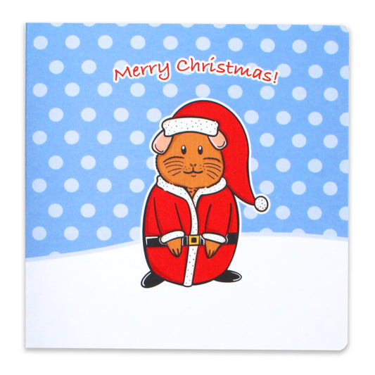 Santa Piggy - Guinea Pig Christmas Card
