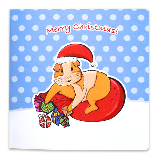 Father Christmas Guinea Pig Greetings Card