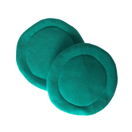 Pair Of Teal Circle Pee Pads, top view of the guinea pig pee pads