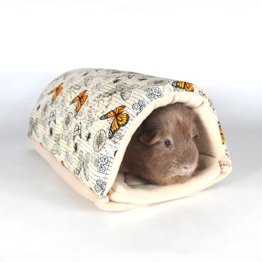 Steampunk Butterfly Squish Tunnel, happy guinea pig inside the tunnel  for guinea pigs