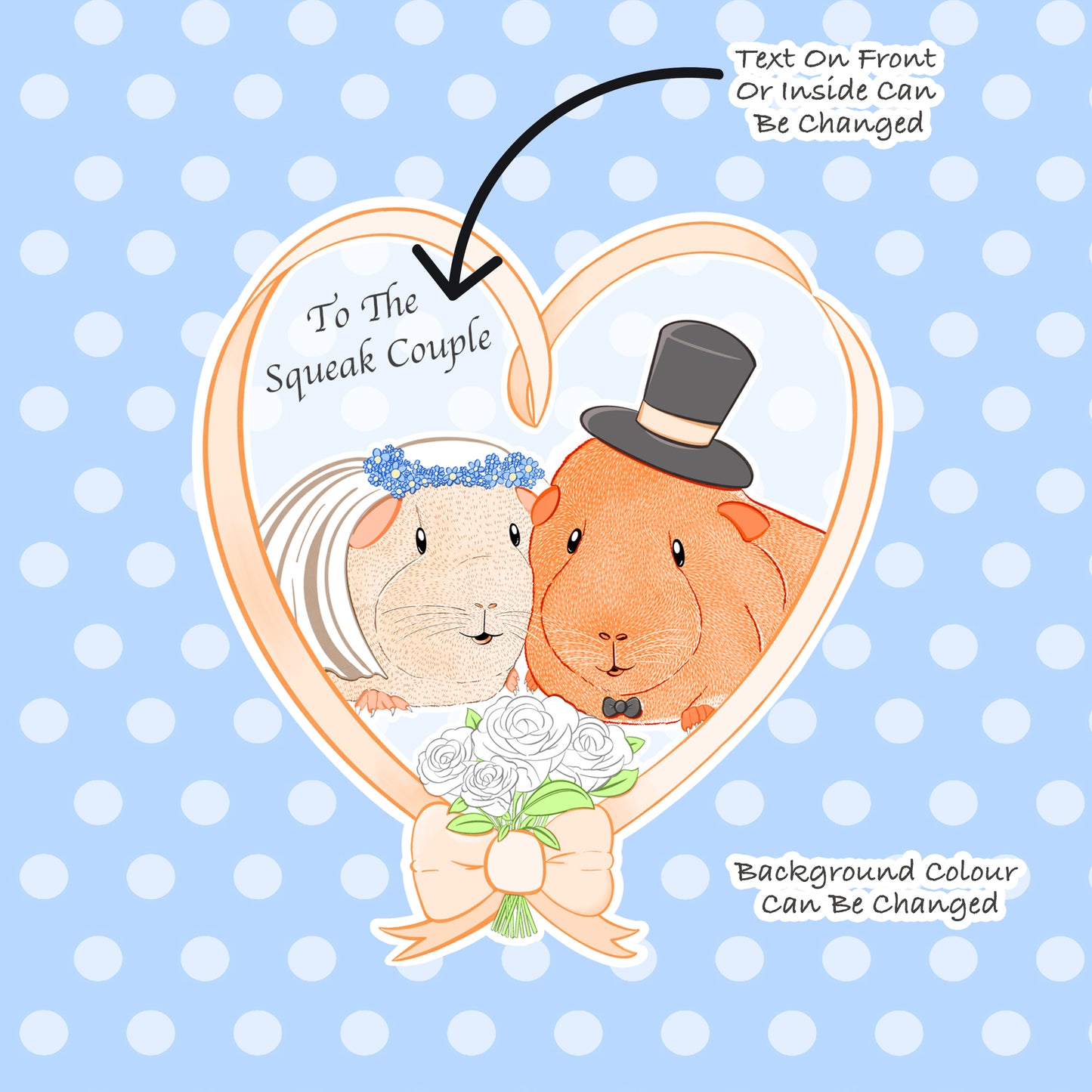 Squeak Couple Guinea Pig Wedding Card